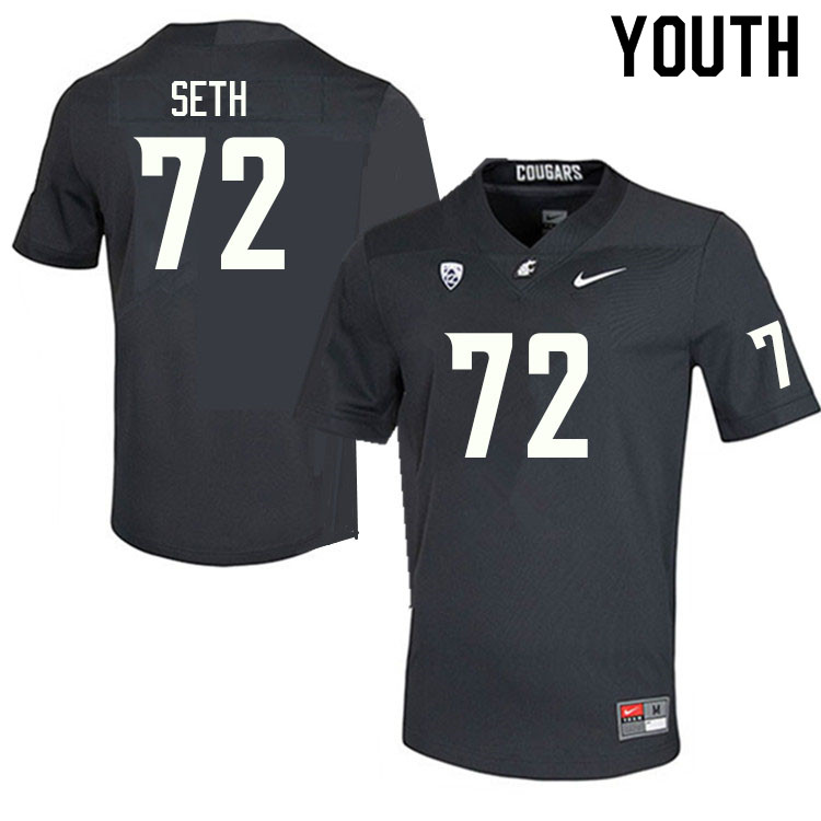 Youth #72 Jakobus Seth Washington State Cougars College Football Jerseys Sale-Charcoal